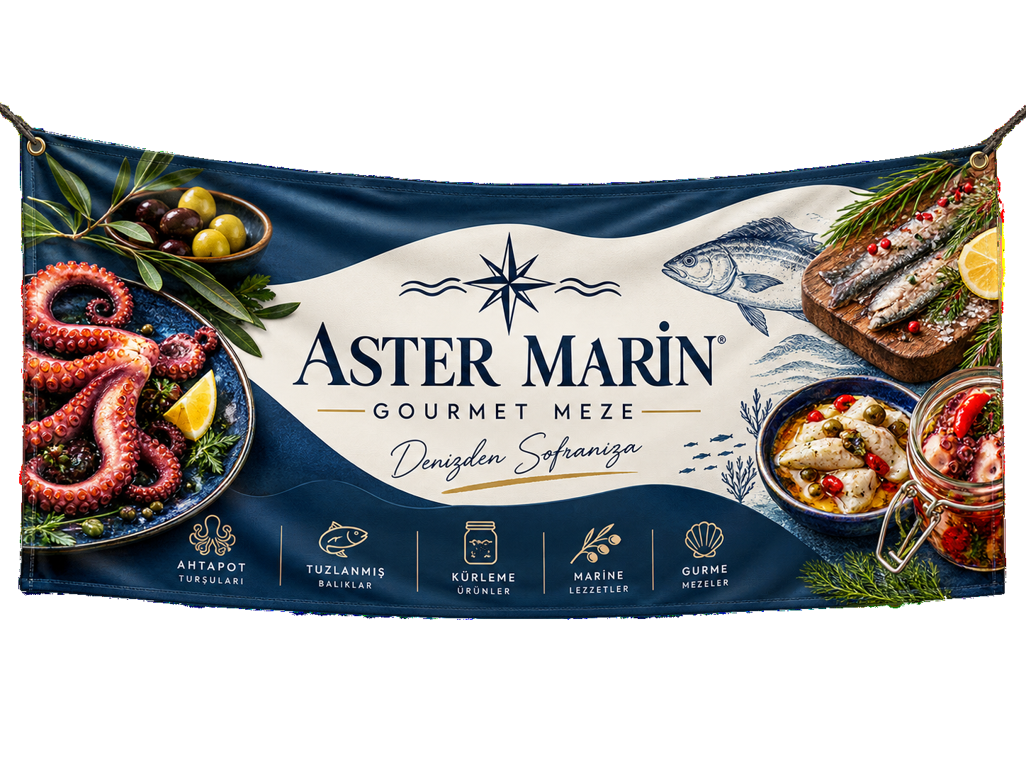 Custom Banner Printing - seafood restaurant banner