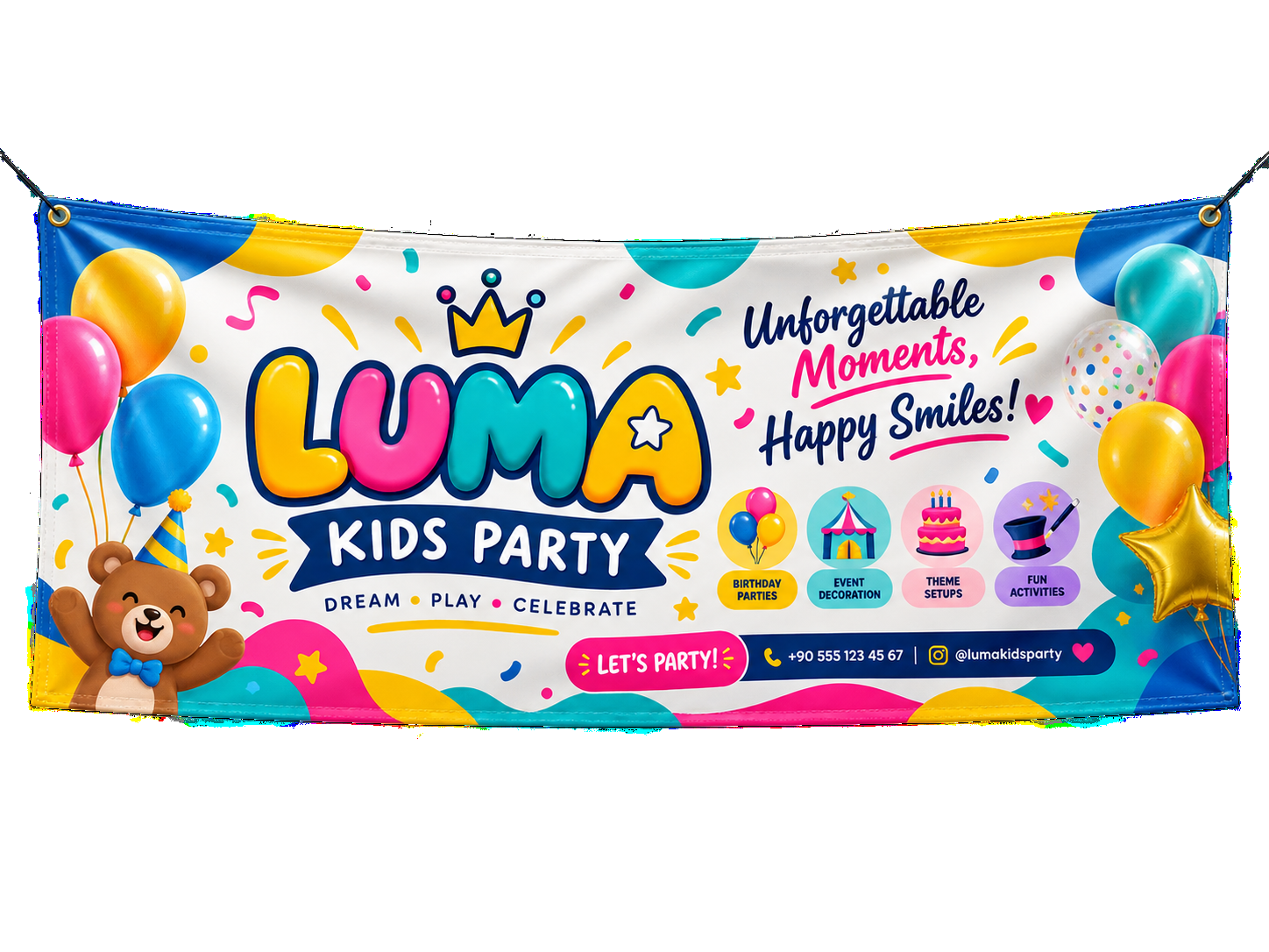 Custom Banner Printing - kids party event banner