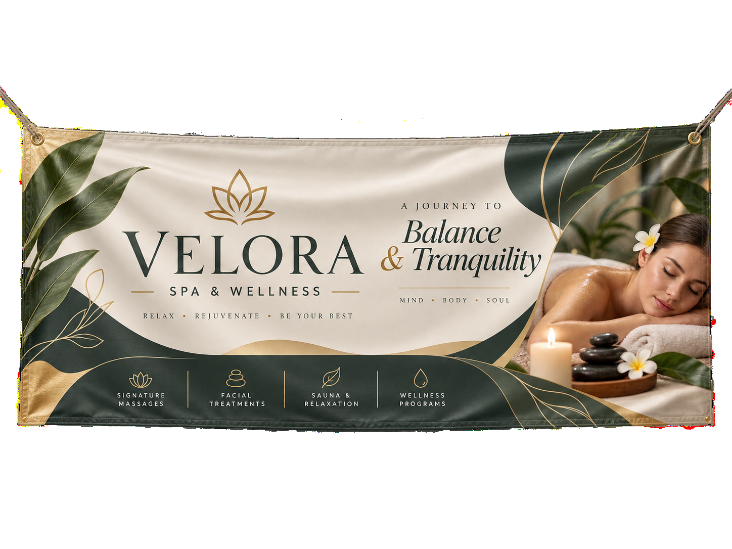 Custom Banner Printing - spa wellness banner